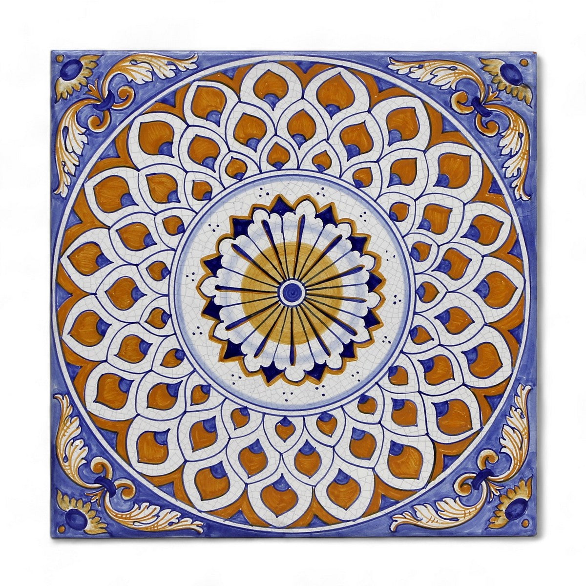 ANTICA DERUTA: Large Hand Painted Ceramic Authentic Deruta Tile