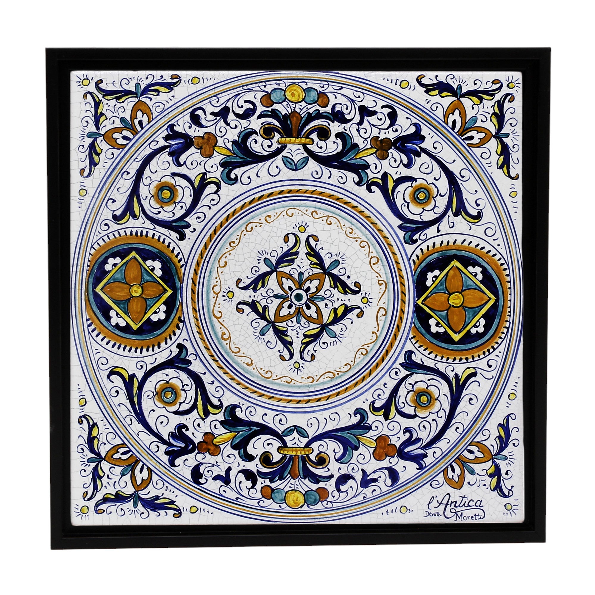 ANTICA DERUTA: Hand Painted Ceramic Deruta Wall Hung Tile 12" (PT/DR22)