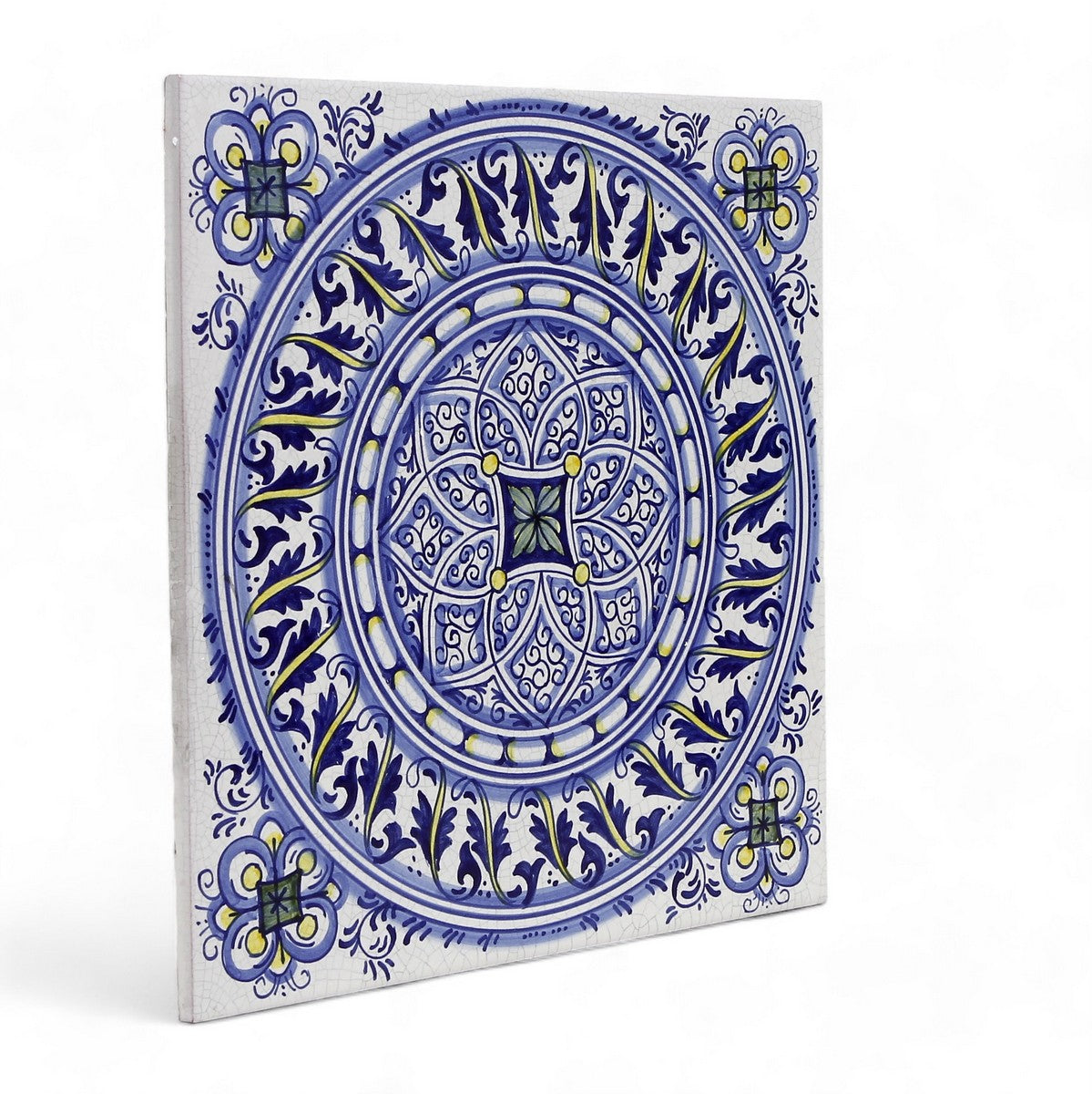 ANTICA DERUTA: Large Hand Painted Ceramic Authentic Deruta Tile