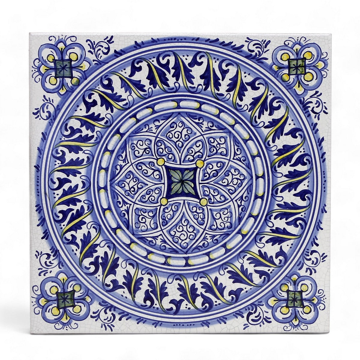 ANTICA DERUTA: Large Hand Painted Ceramic Authentic Deruta Tile