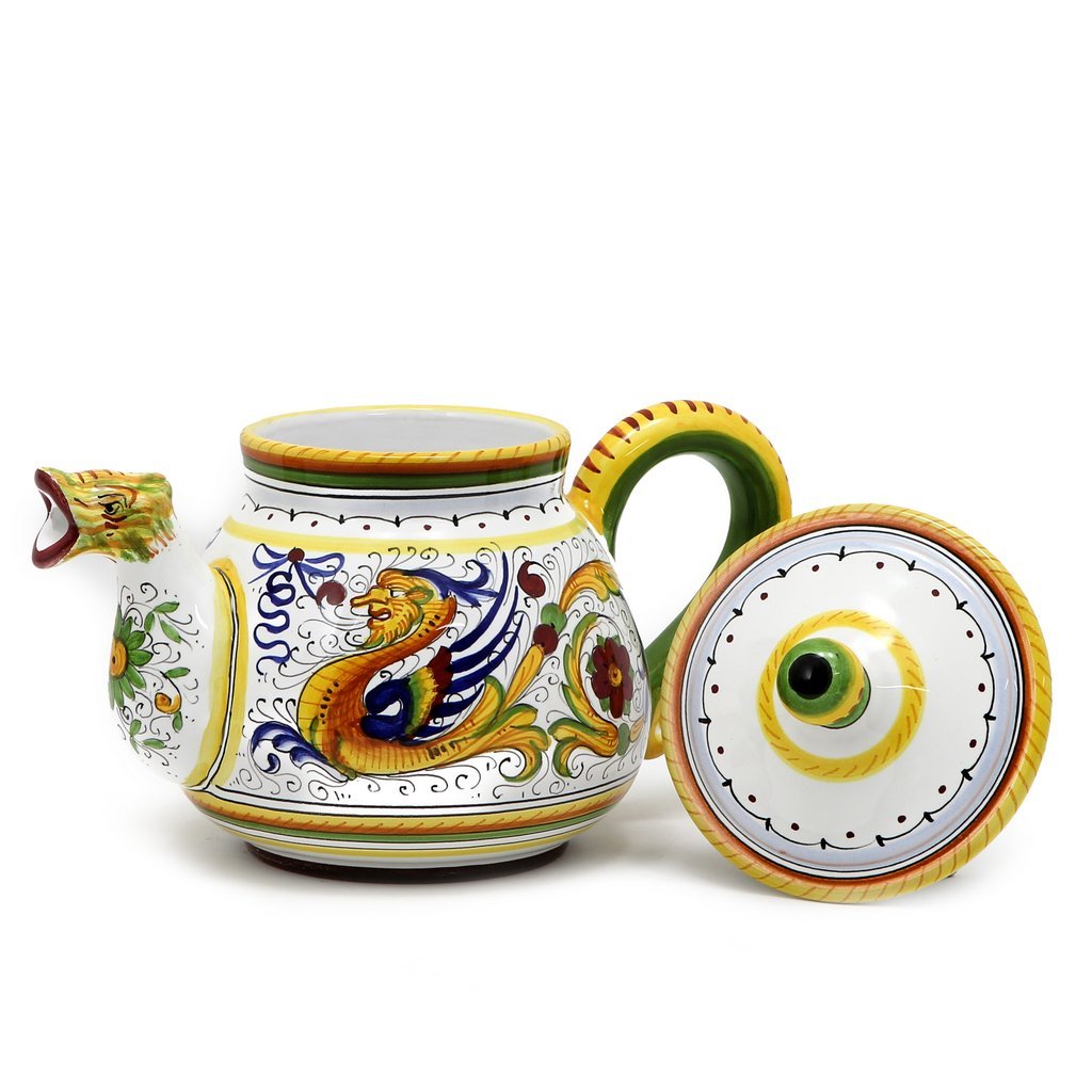 GIFT BOX: With authentic Deruta hand painted ceramic - Teapot Deluxe Raffaellesco Design