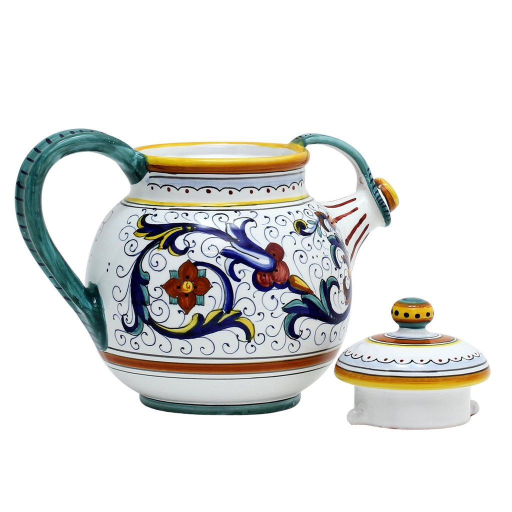 GIFT BOX: With authentic Deruta hand painted ceramic - Teapot Deluxe Ricco Deruta Design