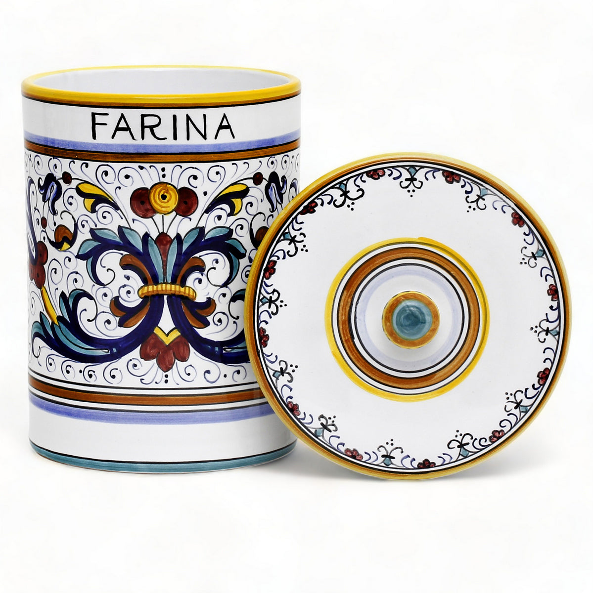 RICCO DERUTA DELUXE: Canister with Ceramic Lid - 'FARINA' (Flour)