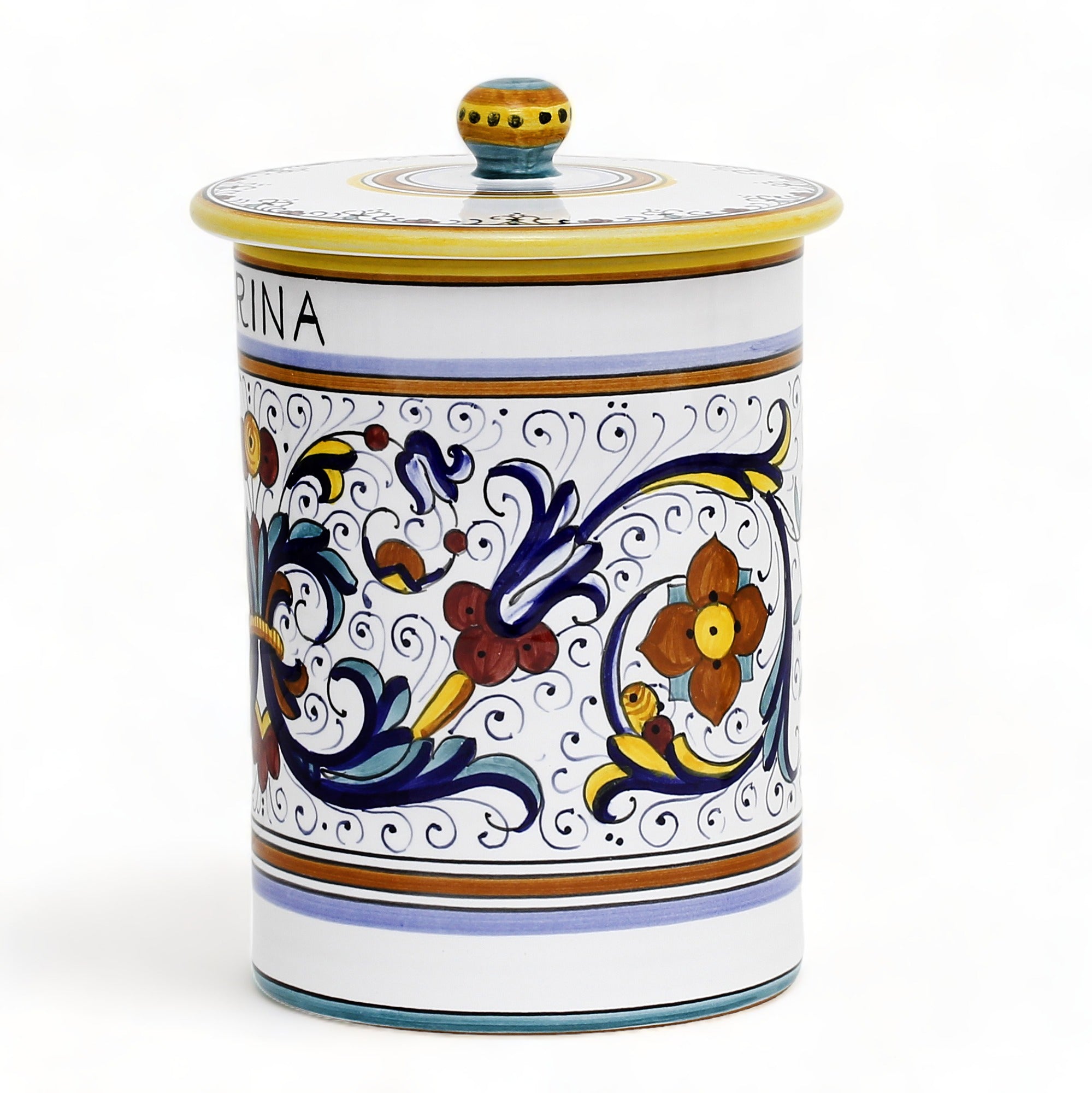 RICCO DERUTA DELUXE: Canister with Ceramic Lid - 'FARINA' (Flour)