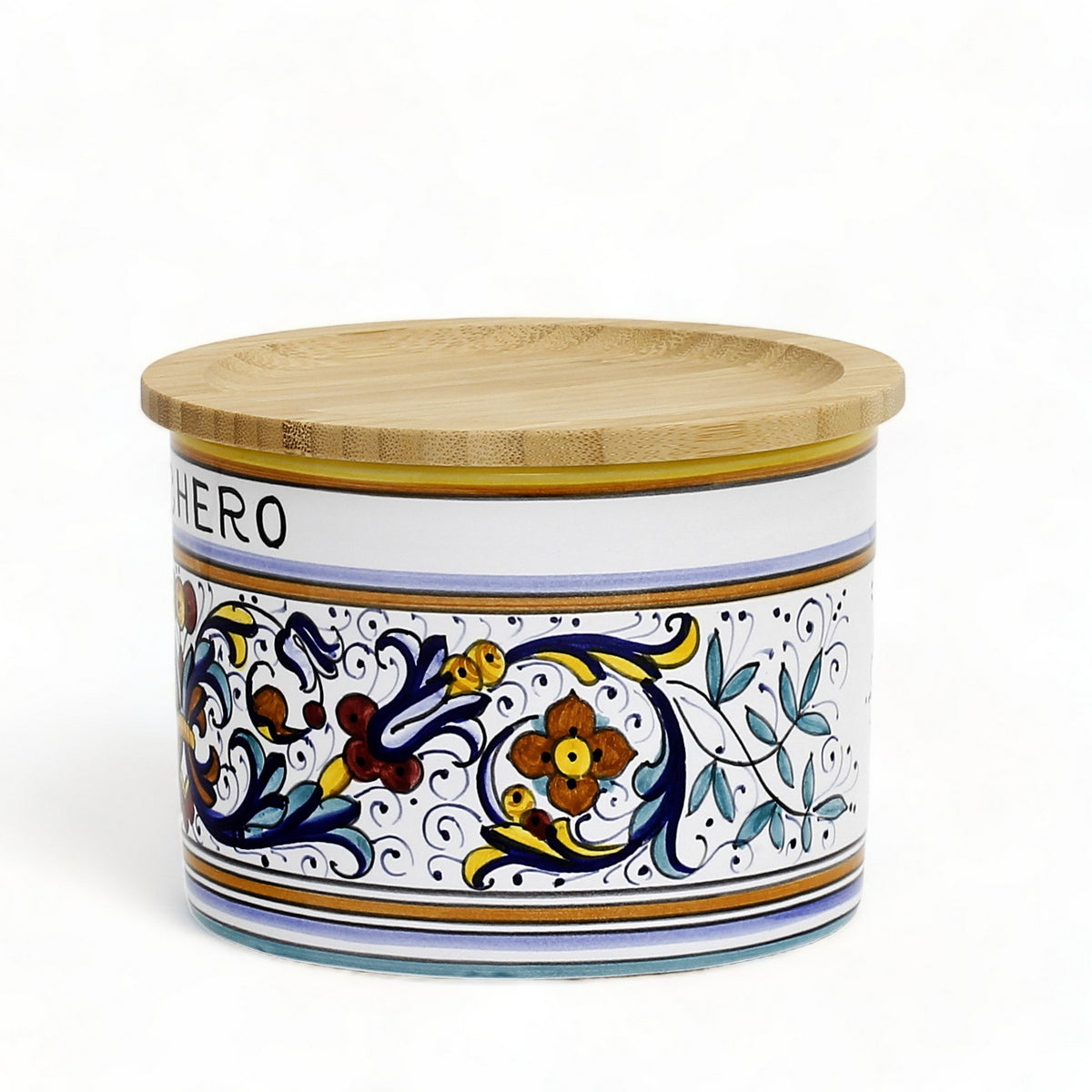 RICCO DERUTA DELUXE: NEW! Canister with Bamboo Lid - 'ZUCCHERO' (Sugar)