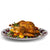 ORVIETO RED ROOSTER: Large Oval Platter [STRIPED RIM] - artisticaitalian.com