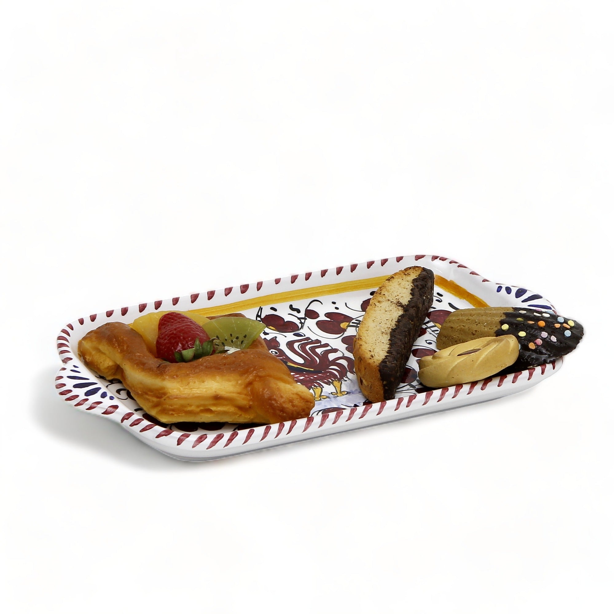 ORVIETO RED ROOSTER: Rectangular Tray SMALL