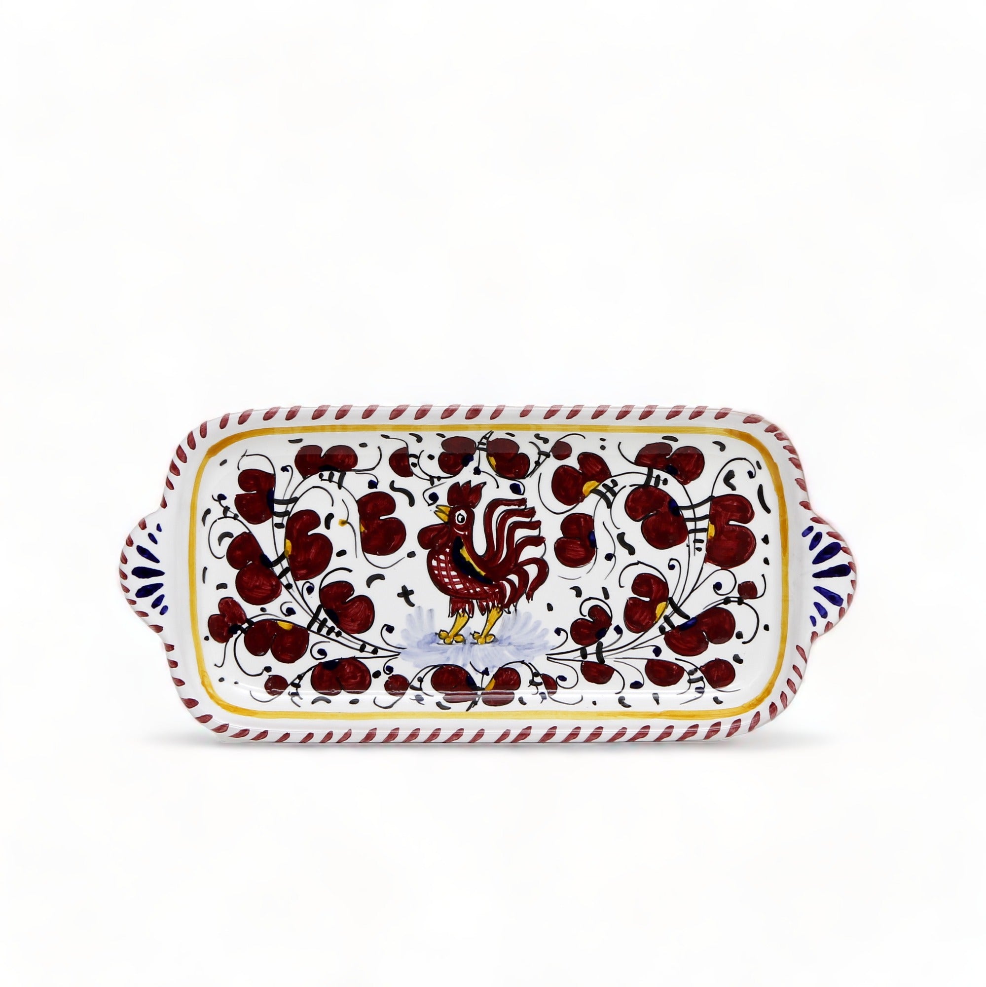 ORVIETO RED ROOSTER: Rectangular Tray SMALL