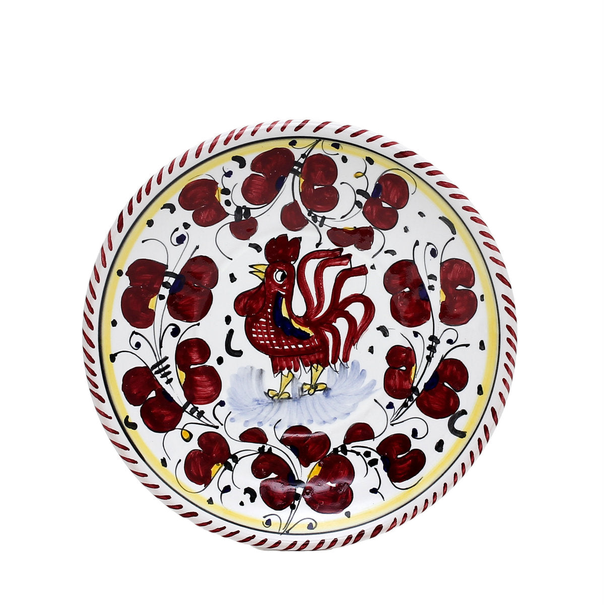 GIFT BOX GOLD LOGO: With authentic Deruta hand painted ceramic - ORVIETO RED ROOSTER: Canape/Bread & Butter Plate (Copy)