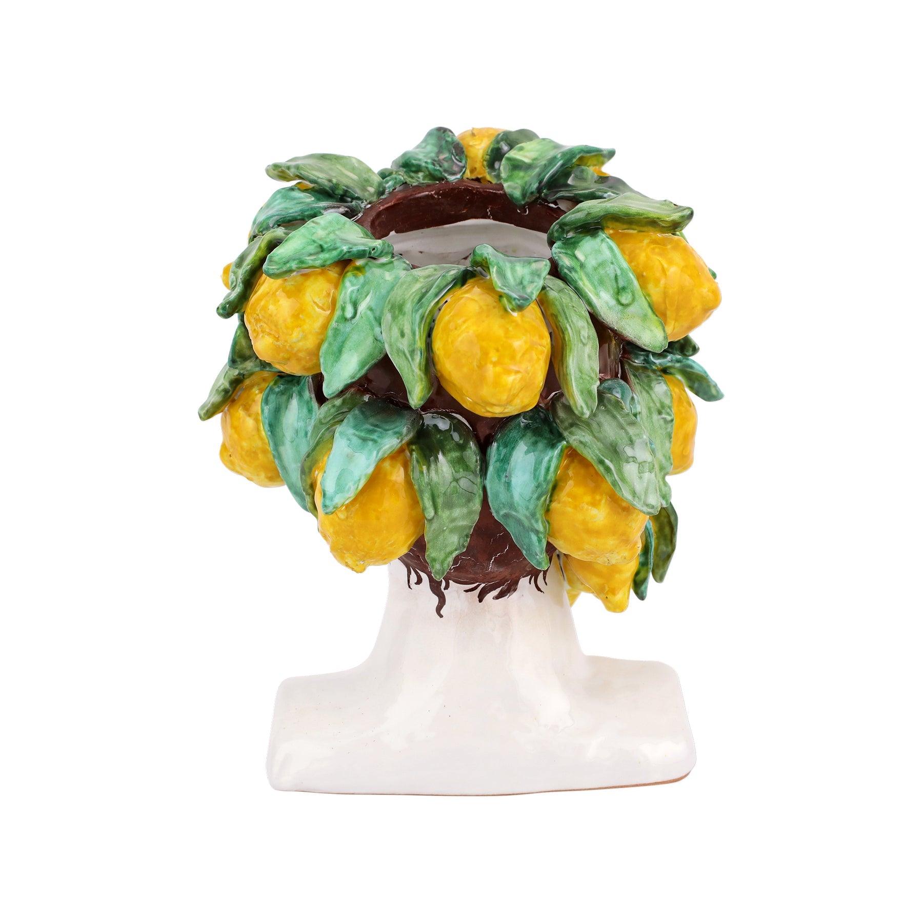 VIETRI: Sicilian Head Vase - Woman with Lemons (Medium 11.25" H.)