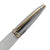 ART-PEN: Handcrafted Luxury Twist Rollerball Pen - GOLD/SILVER Principessa design with WHITE acrylic hand turned body - artisticaitalian.com