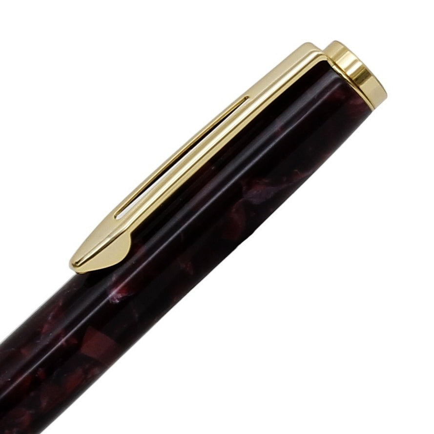 ART-PEN: Handcrafted Luxury Twist Rollerball Pen - GOLD with BROWN ACQUAPEARL acrylic hand turned body - artisticaitalian.com