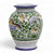 TUSCAN MAJOLICA: Deluxe Arabesco Green Orcio Urn -Birds in Love Design