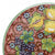 TUSCAN MAJOLICA: Large wall plate featuring Grapes, Pomegranate and Lemons on a Red Rubino rich design. (20.5" DIAM)