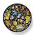 TUSCAN MAJOLICA: Medium wall plate featuring assorted fruits and foliage on a black background (15.5" DIAM)