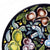 TUSCAN MAJOLICA: Medium wall plate featuring assorted fruits and foliage on a black background (15.5" DIAM)