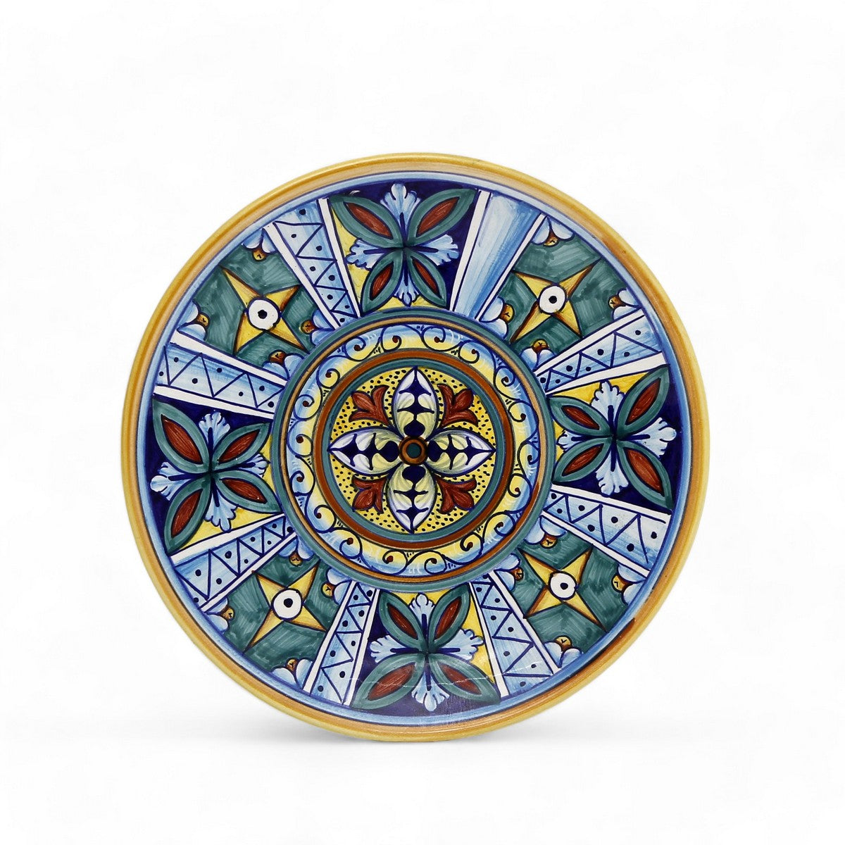 DERUTA MAJOLICA: Small wall plate featuring a Deruta Blu Vario design (10&quot; DIAM)