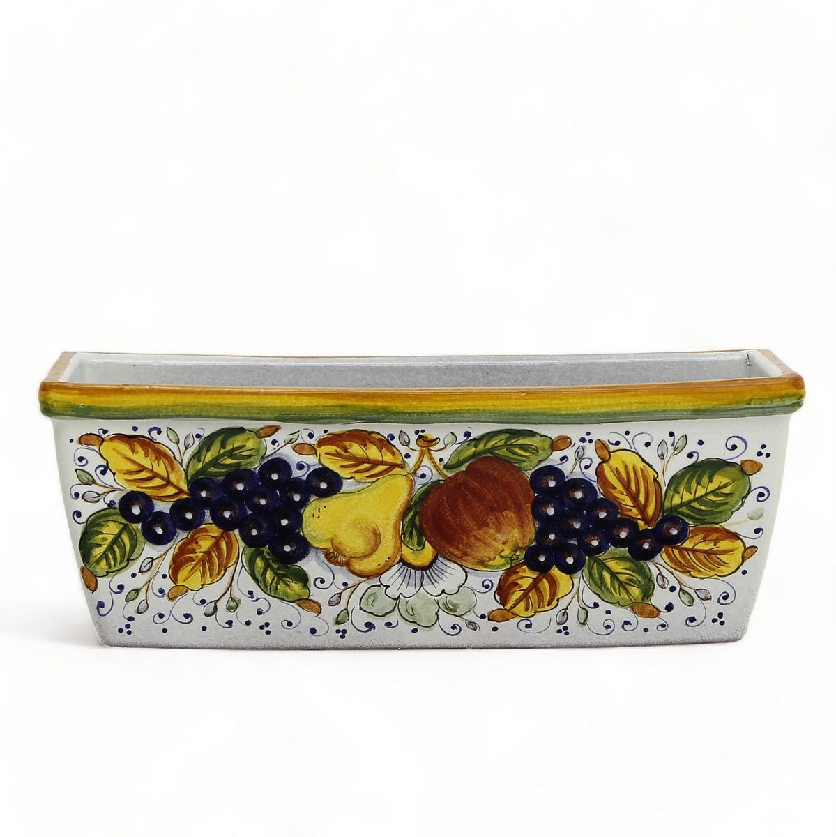 TOSCANA: Rectangular Tuscan Jardiniere - Strong Terracotta indoor/outdoor - Frutta Design