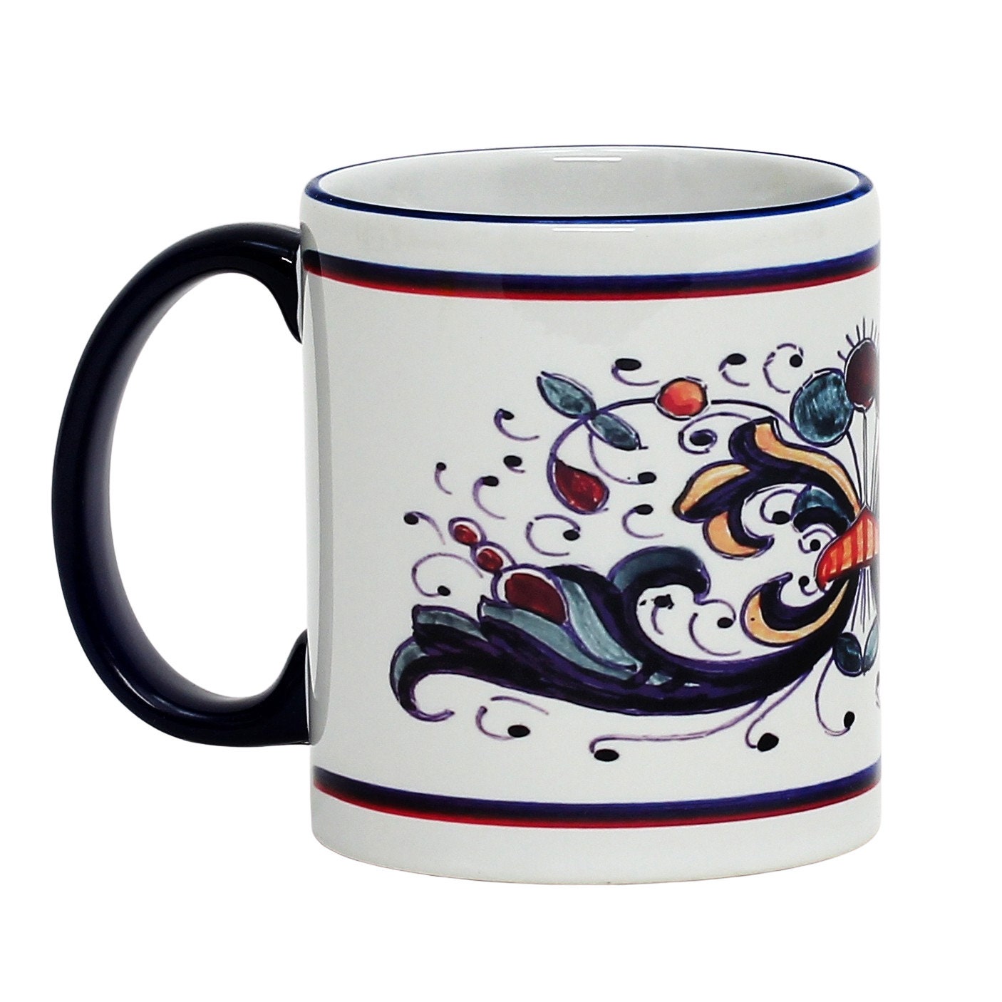 SUBLIMART: Printed Deruta style Mug with Blue Rim