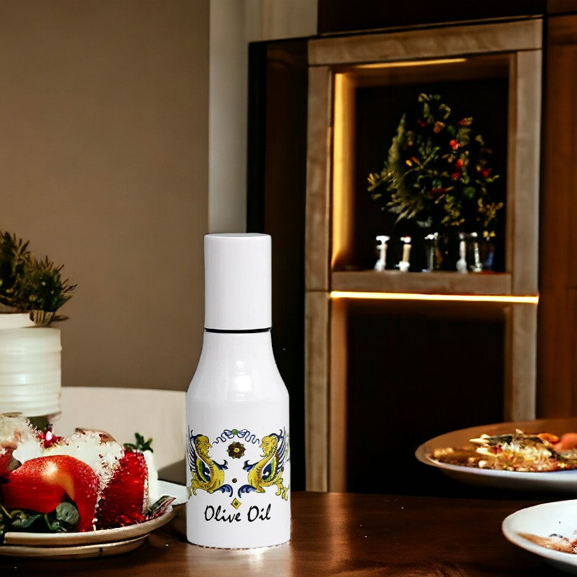 SUBLIMART: Olive Oil Dispenser with non-drip pourer and dust cover cap. (Deruta Design 03)