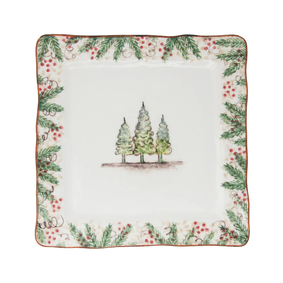 ARTE ITALICA: Natale Square Dinner Plate