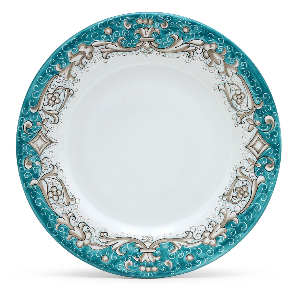 DERUTA COLORI: Dinner Plate - AQUA/TEAL - artisticaitalian.com