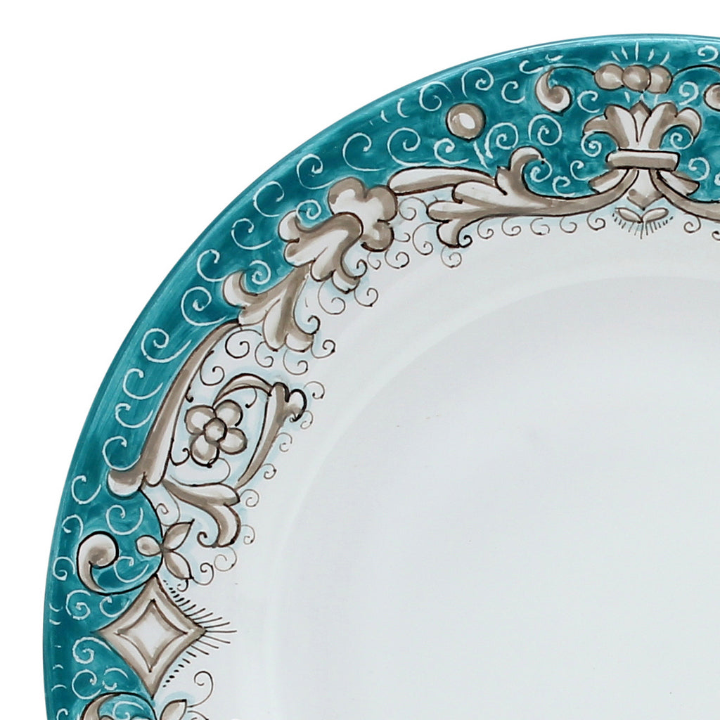 DERUTA COLORI: Dinner Plate - AQUA/TEAL - artisticaitalian.com