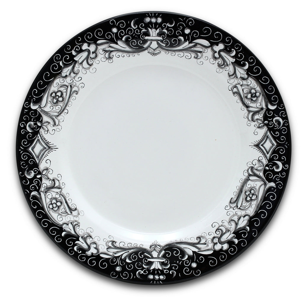 DERUTA COLORI: Dinner Plate - BLACK/GRAY - artisticaitalian.com