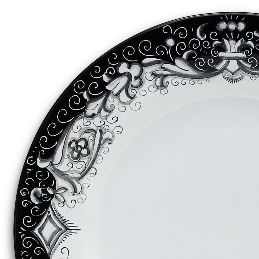 DERUTA COLORI: Dinner Plate - BLACK/GRAY - artisticaitalian.com