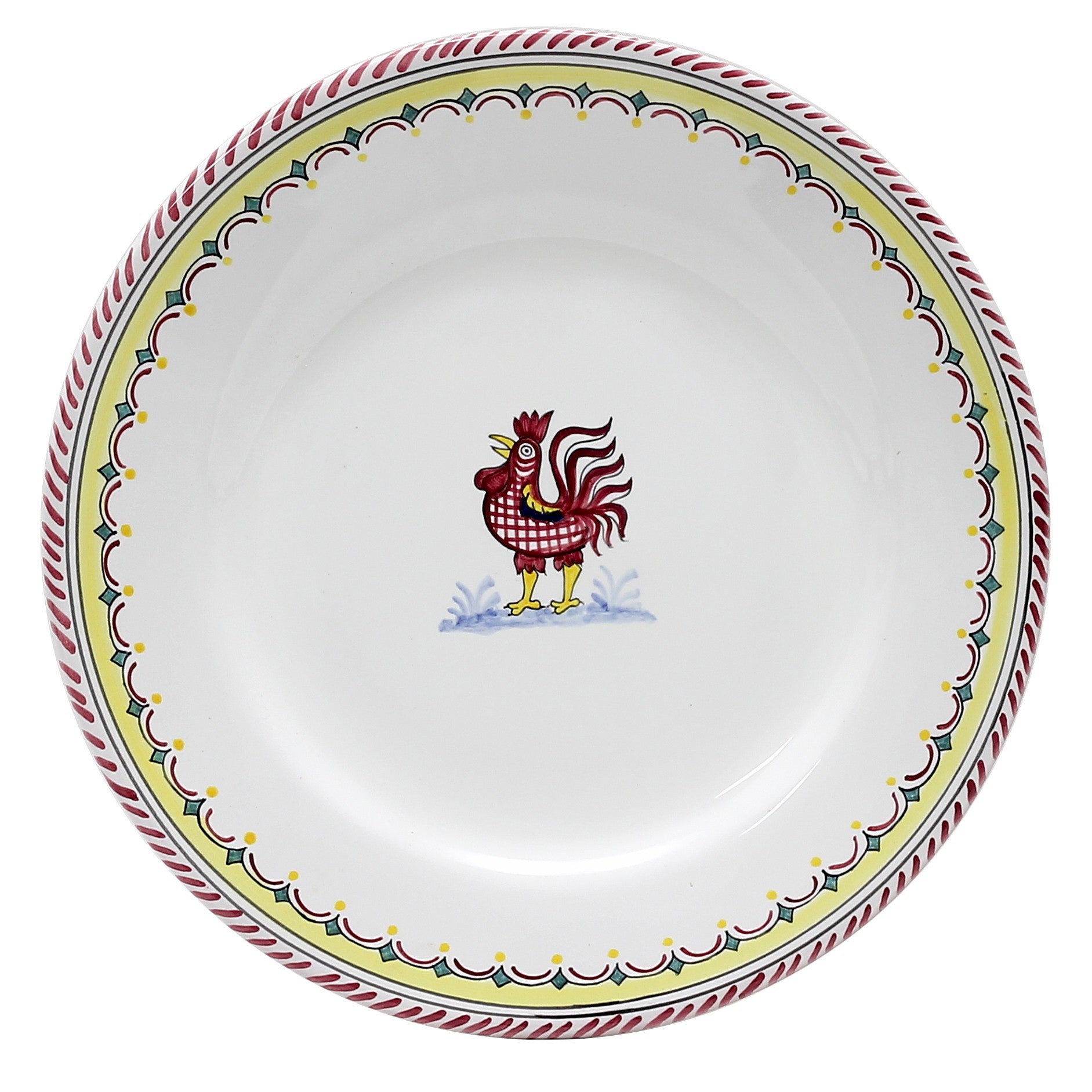 ORVIETO RED ROOSTER: 3 Pieces Place Setting - artisticaitalian.com