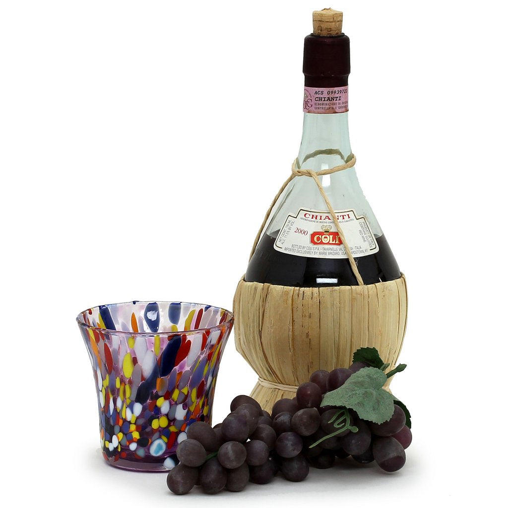 MURANO MURRINA STYLE: Drinkware Flared Tumbler fully hand made (Purple Mix) - artisticaitalian.com