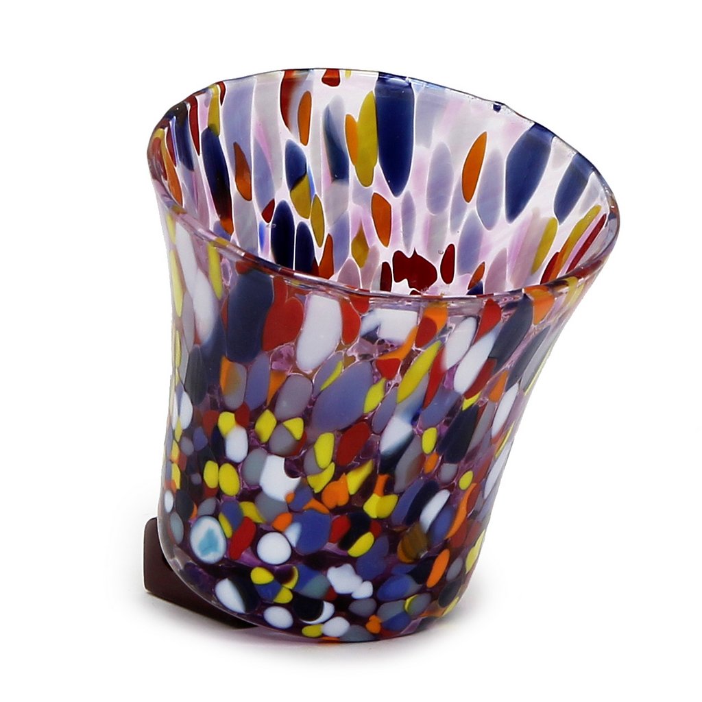 ITALIAN GLASS: Murano Style Flared Candle (Purple Mix) - artisticaitalian.com