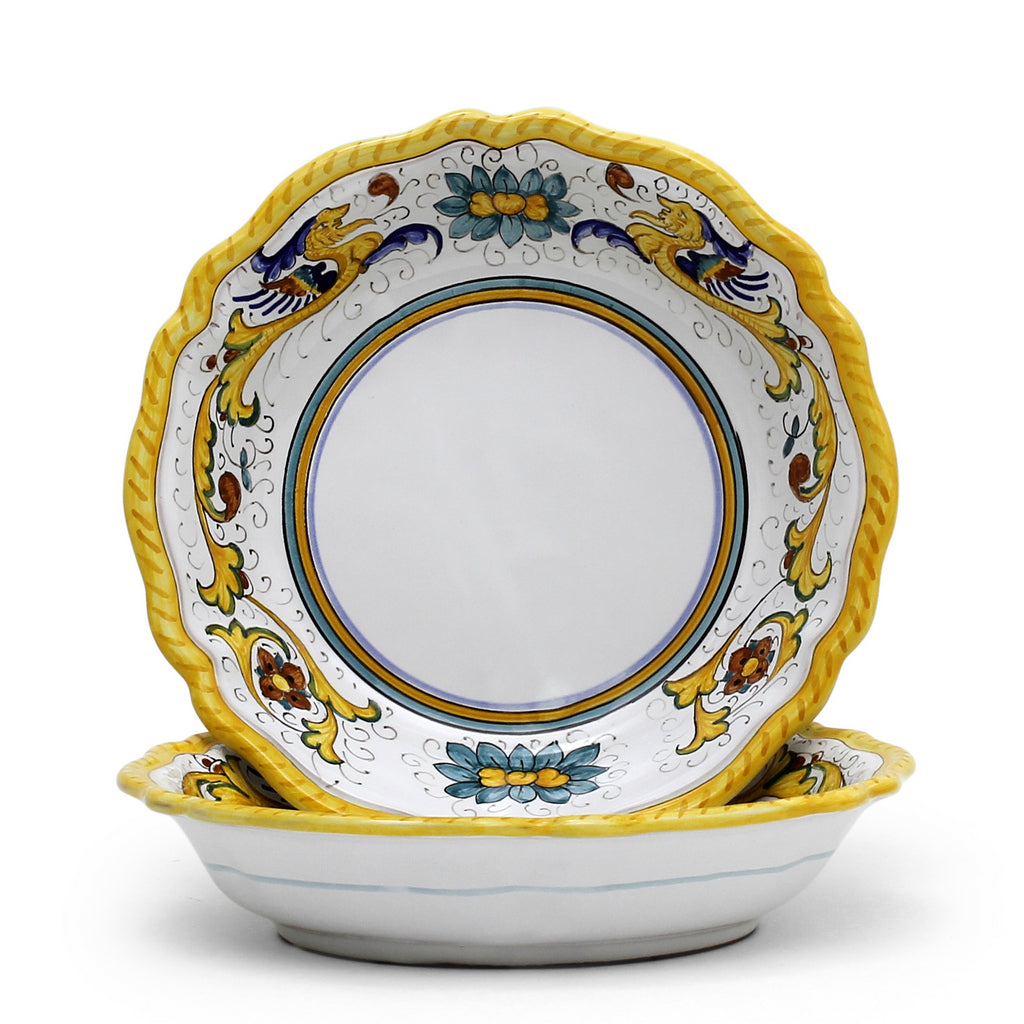 RAFFAELLESCO CLASSICO: Pasta Soup rimmed bowl fluted rims - artisticaitalian.com