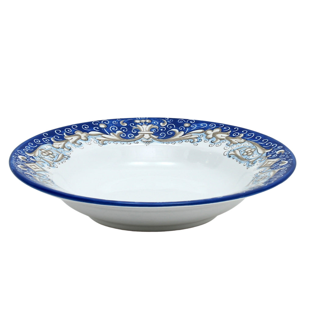 DERUTA COLORI: Pasta/Soup Rim Plate - BLUE GENZIANA - artisticaitalian.com