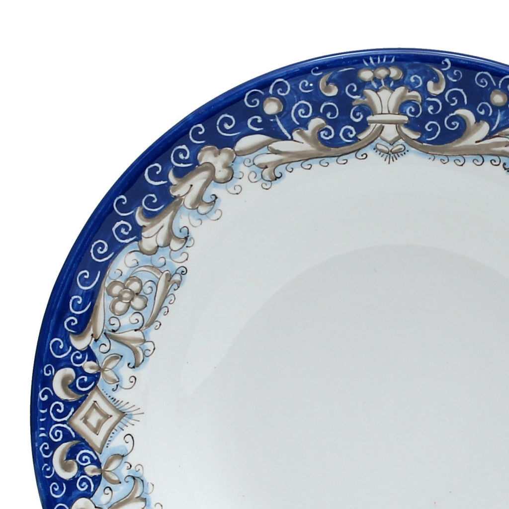 DERUTA COLORI: Pasta/Soup Rim Plate - BLUE GENZIANA - artisticaitalian.com