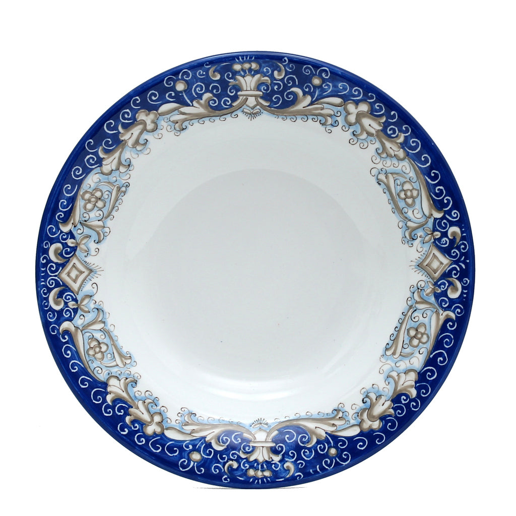 DERUTA COLORI: Pasta/Soup Rim Plate - BLUE GENZIANA - artisticaitalian.com