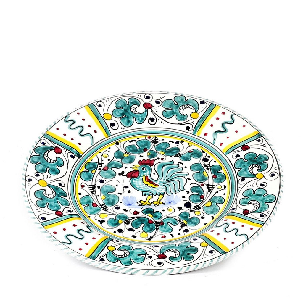 ORVIETO GREEN ROOSTER: 4 Pieces Place Setting - artisticaitalian.com