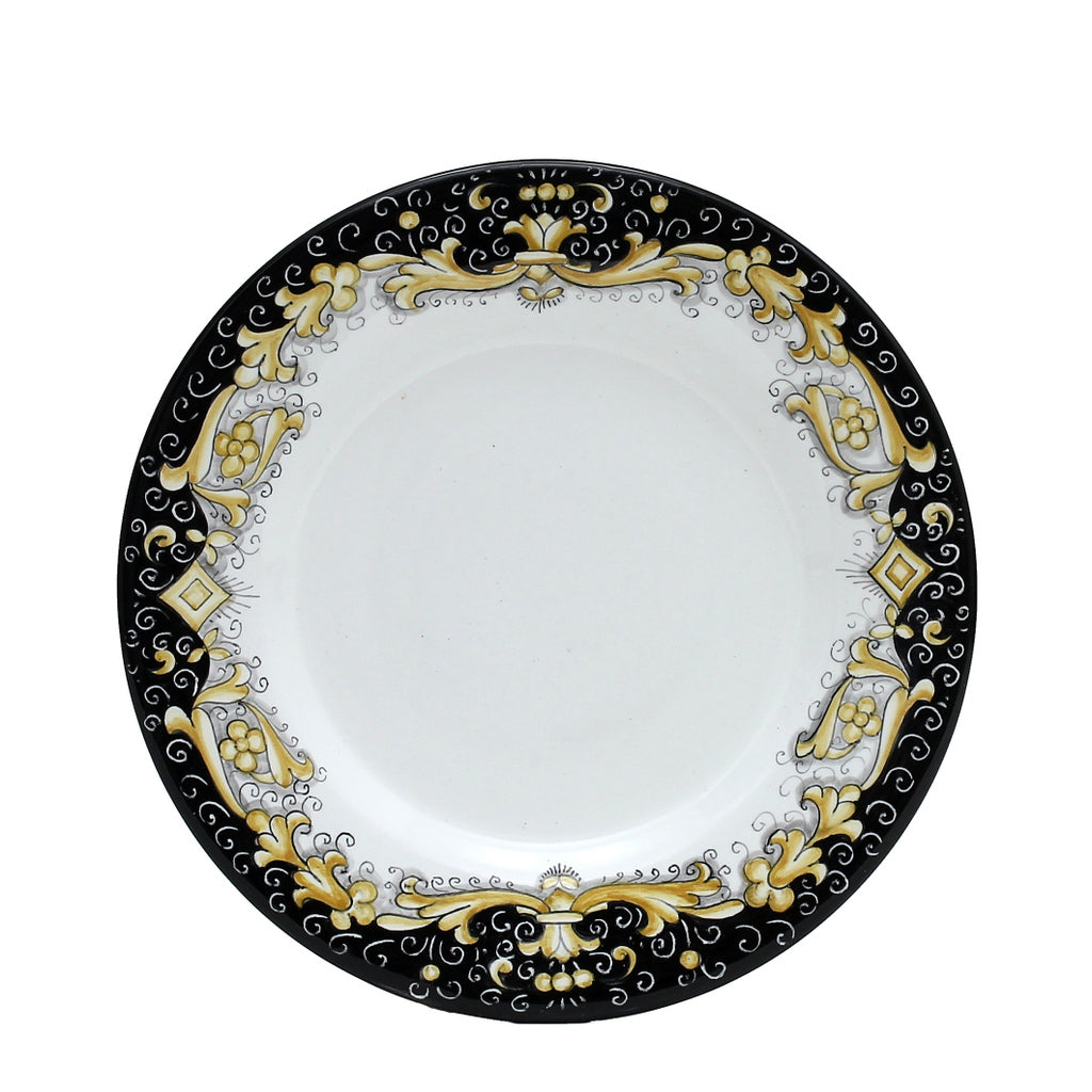 DERUTA COLORI: Salad Plate - BLACK/GOLD - artisticaitalian.com