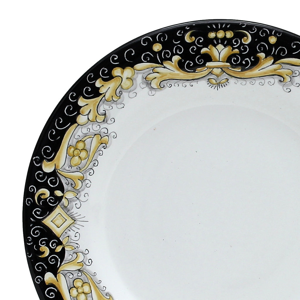 DERUTA COLORI: Salad Plate - BLACK/GOLD - artisticaitalian.com