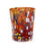 MURANO MURRINA STYLE:  Crumpled Water Tumbler Glass fully hand made (Red Mix) - artisticaitalian.com