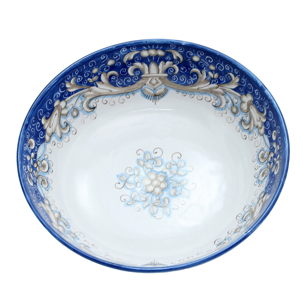 DERUTA COLORI: Serving Pasta/Salad Bowl - BLUE GENZIANA - artisticaitalian.com