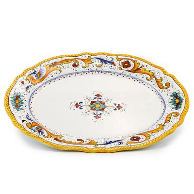 RAFFAELLESCO CLASSICO: Large Oval platter fluted rims - artisticaitalian.com