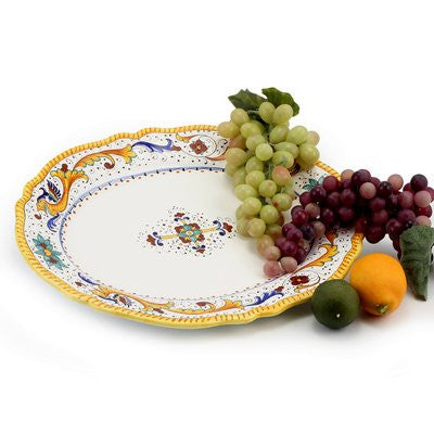 RAFFAELLESCO CLASSICO: Large Oval platter fluted rims - artisticaitalian.com