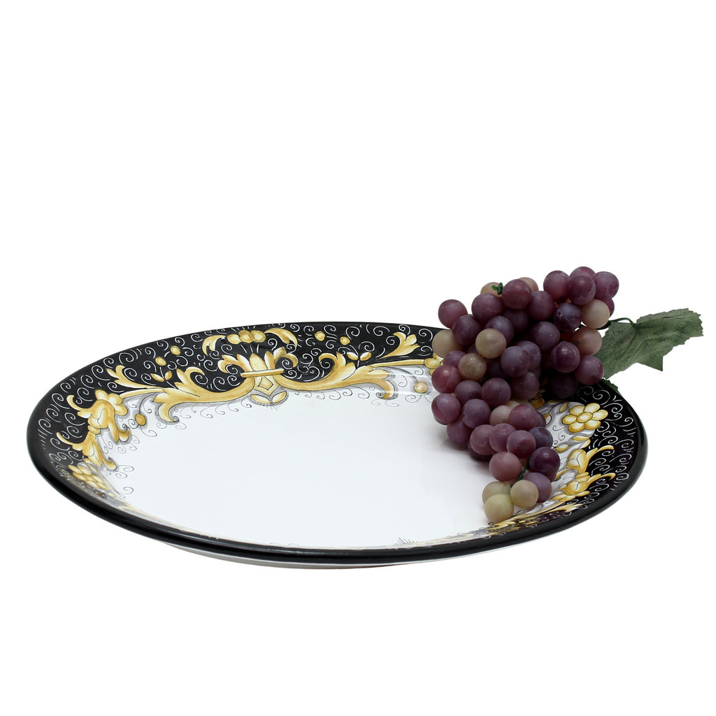 DERUTA COLORI: Oval Platter - BLACK/GOLD - artisticaitalian.com