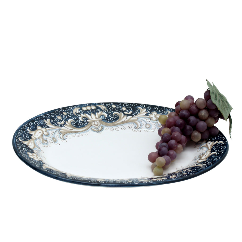 DERUTA COLORI: Oval Platter - BLUE ANTICO - artisticaitalian.com