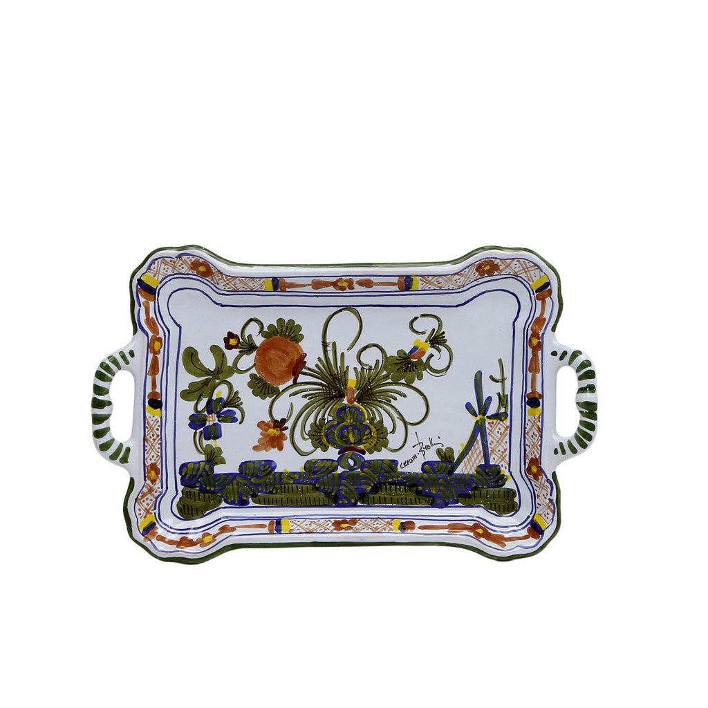 FAENZA-CARNATION: Small tray with handles [R] - artisticaitalian.com