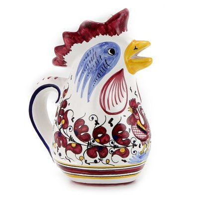 ORVIETO RED ROOSTER: Rooster of Fortune Pitcher (1 Liter 34 Oz 1 Qt) - artisticaitalian.com