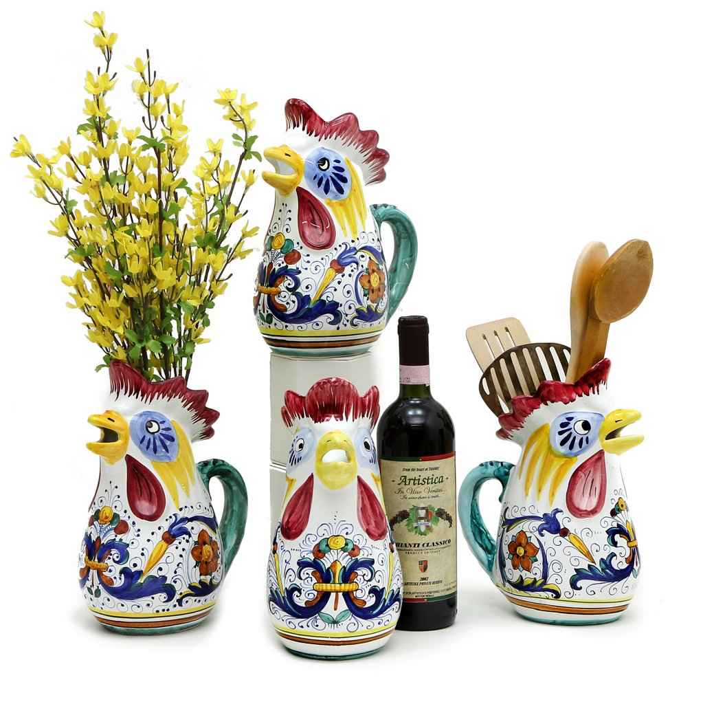 RICCO DERUTA: Rooster of Fortune multi use pitcher - artisticaitalian.com