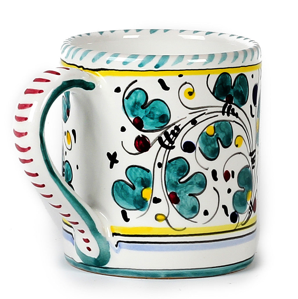 ORVIETO GREEN ROOSTER: Mug (10 OZ) - artisticaitalian.com