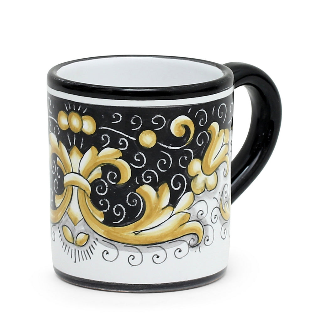 DERUTA COLORI: Mug - BLACK/GOLD - artisticaitalian.com